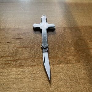 Silver Cross Knife Pendant